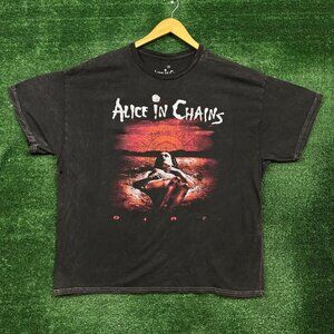 Alice In Chains Est 1987 Dirt Rock Band Mineral Wash T-Shirt Size 2X
